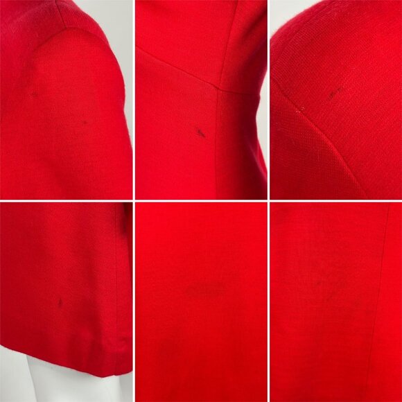 Vintage 70s Red Mini Dress Womens Small Mod Wool Blend Long Sleeve Empire Bust - Picture 12 of 12